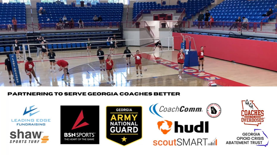 GACA Volleyball Partners on screen - Court 1